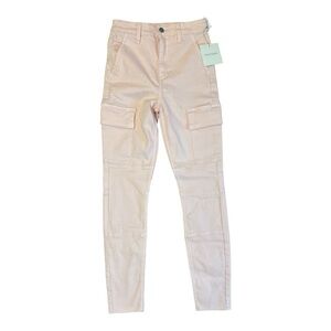 Favorite Daughter Super High Rise Cargo Skinny Ankle Pink NWT Size 24 D1